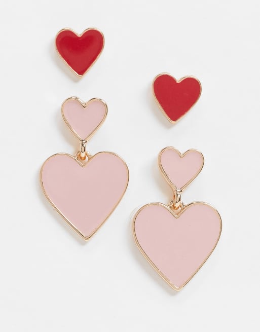 Monki on sale heart earrings