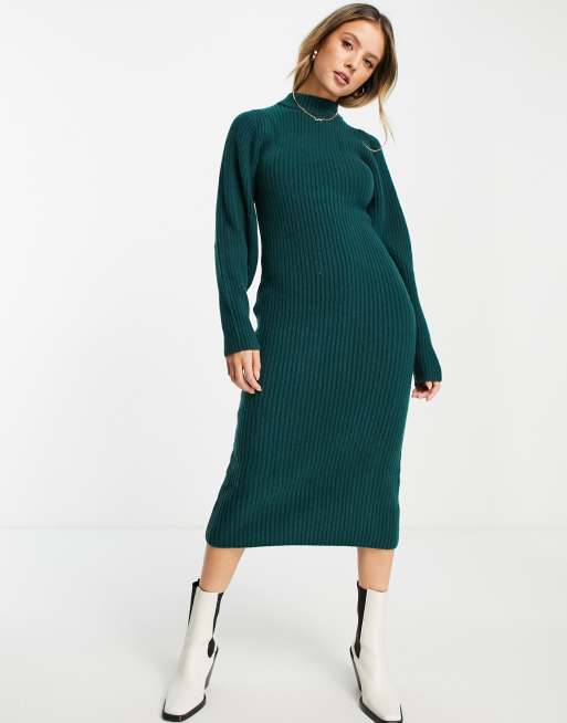 Dark green outlet knitted dress