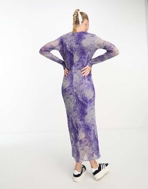 Raine Mesh Swirl Tie Back Dress