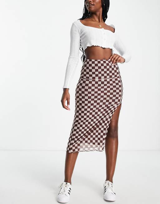 Monki Checkered a-Line Skirt 2024, Buy Monki Online