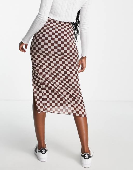 Checkered 2025 midi skirt