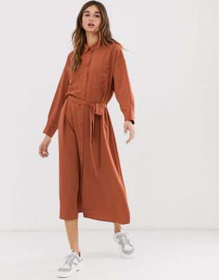 belted shirt dress monki