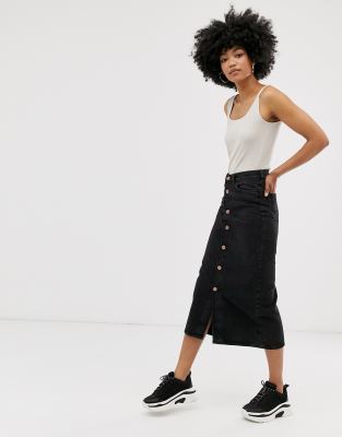 asos denim pencil skirt