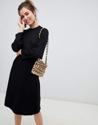 long sleeve midi t shirt dress