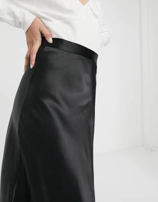 black satin skirt asos