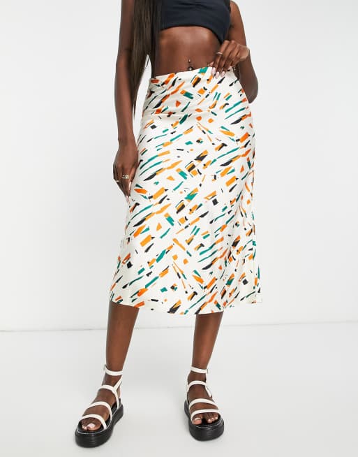 Monki midi skirt in all over print | ASOS