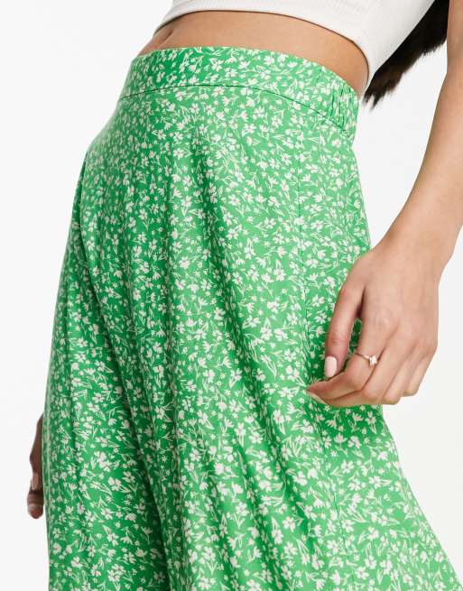 Monki green midi clearance skirt