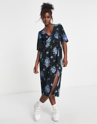 Oasis crushed shop ditsy midi dress