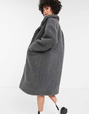 dark grey teddy bear coat