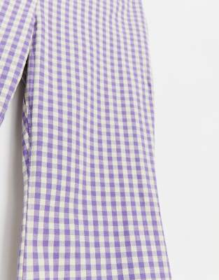 purple gingham pants