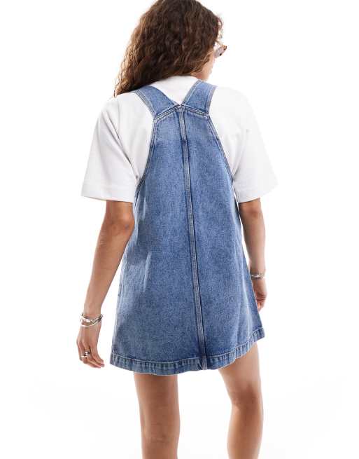monki denim dress Monki Denim Tunic Mini Dress (MNK1281218) - Short Dresses