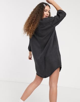 monki mini denim shirt dress