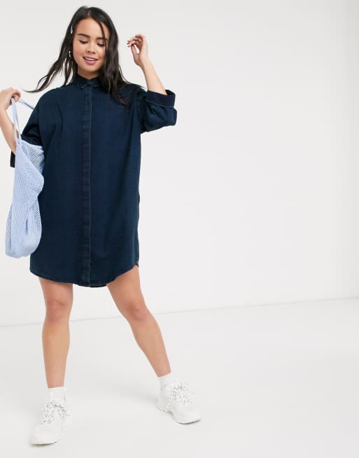 Monki denim 2025 shirt dress