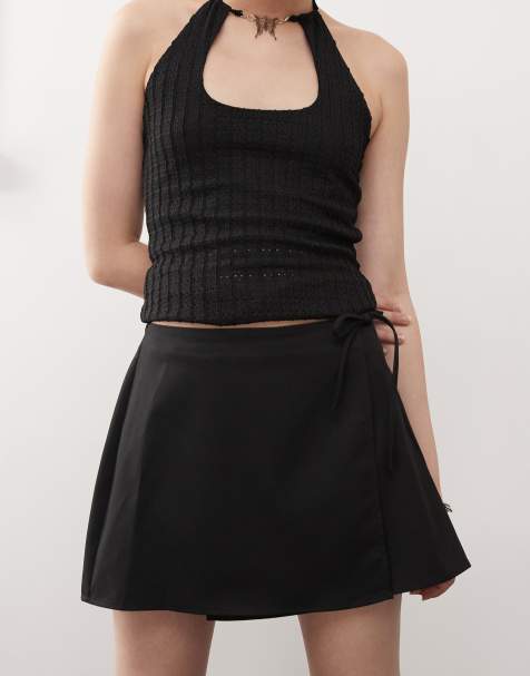 Monki - Mini-jupe portefeuille - Noir - view 1