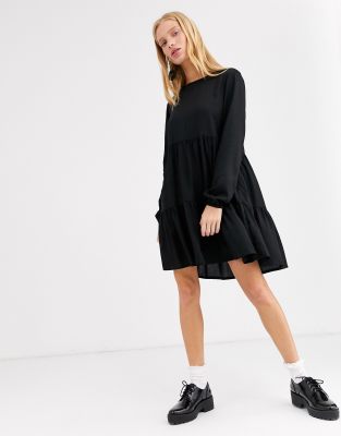 mini black dress long sleeve