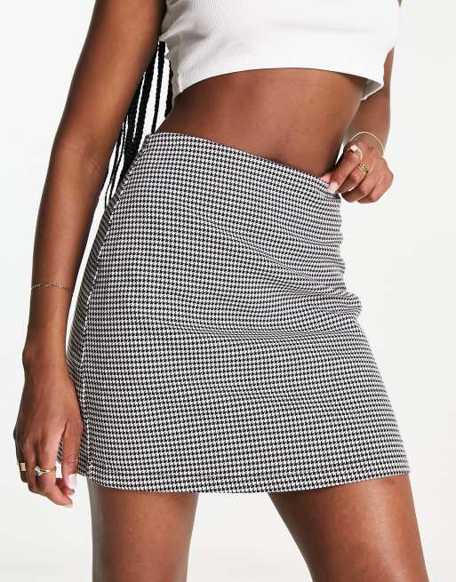 Monki - Mini rok met kleine pied-de-poule in zwart en wit, 4 van 4