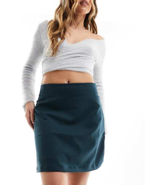 Monki mini skirt in dark green