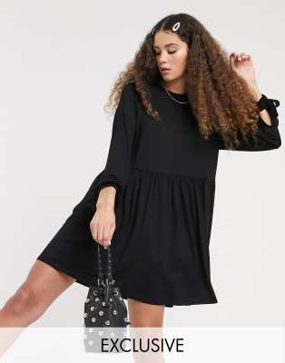 black smock dress asos