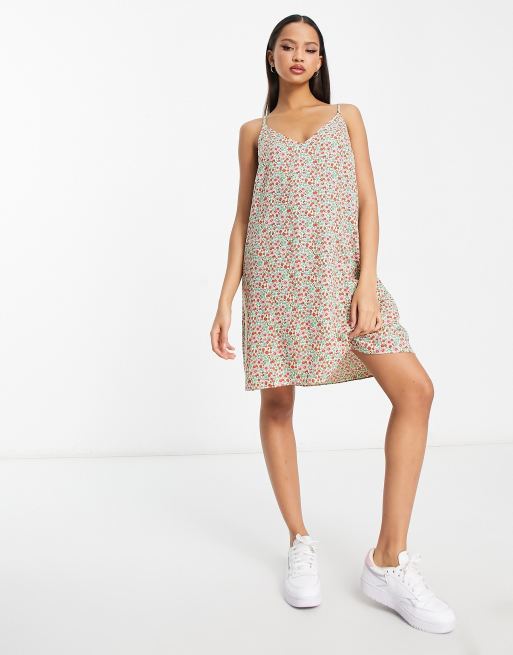 Monki – Mini-Sommerkleid mit Vintage-Blümchenmuster und Camisole-Trägern