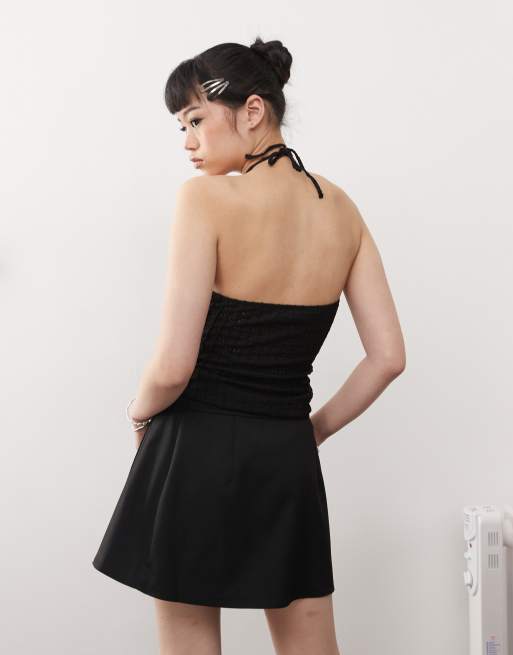 Monki mini wrap skirt in black, 5 of 5