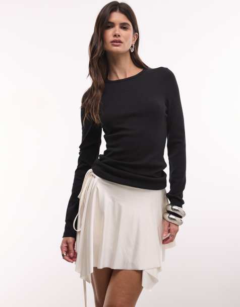 Monki - minifalda cruzada evasé blanca - view 1