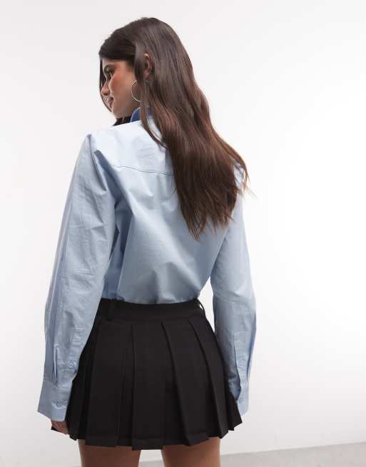 Monki - Minigonna pantalone a portafoglio nera a pieghe, 5 di 5