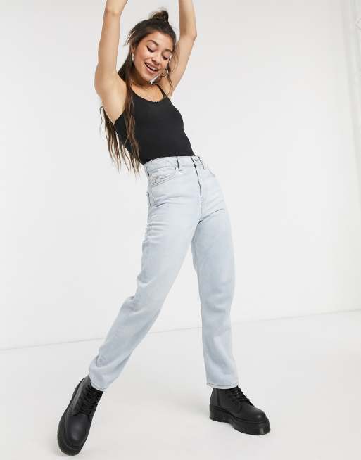 Monki - Mira - Sort bodystocking med krydsryg