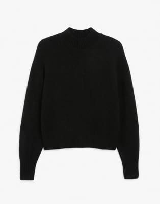 black high neck knitted jumper