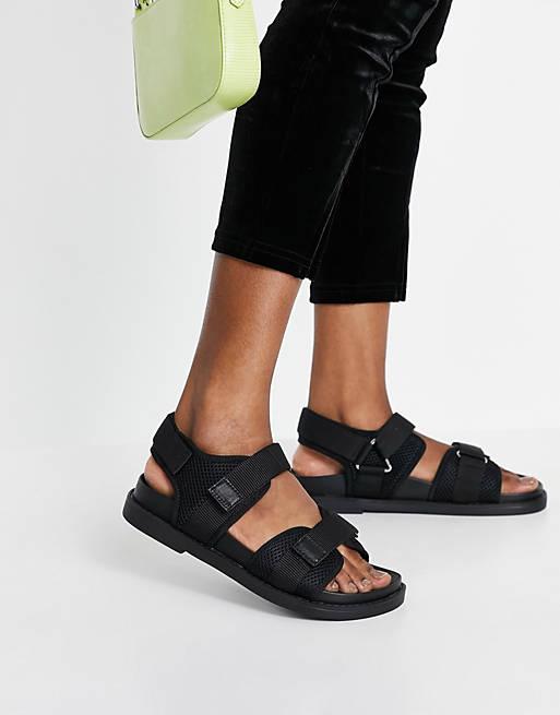 MONKI MISHA RECYCLED DAD SANDALS IN BLACK