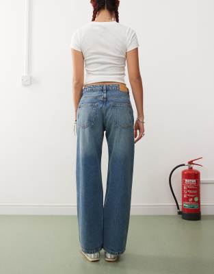 ★★ ★★ Women's Low Rise Relaxed Fit Mid Blue 3 Blue Mountain Women's Relaxed Fit Mid-Rise 5-Pocket Straight