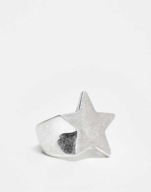 Monki - Mix and Match - Anello con sigillo a stella tonalità argento