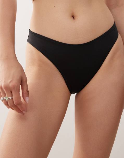 Monki mix and match bikini bottoms in black - view 1