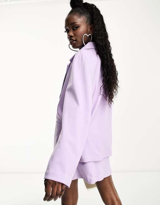 Monki mix and match oversized blazer in lilac - part of a set