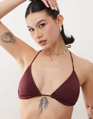 MONKI MIX AND MATCH TRIANGLE TIE UP BIKINI TOP 