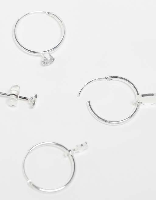 Monki - Mix en match - Set van 4 ster- en hartvormige oorknopjes in zilver, 3 van 3