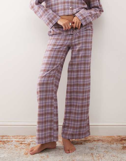 Monki - Mix & Match - Pantalon de pyjama en flanelle à carreaux - Lilas, 2 de 4