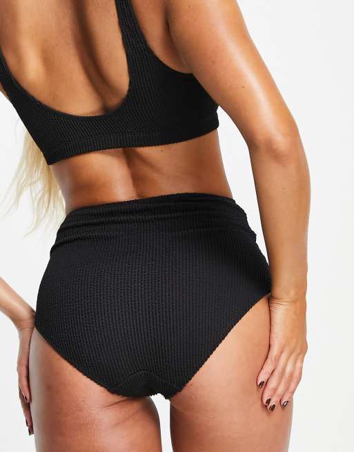 Ribbed high sale waisted bikini bottoms