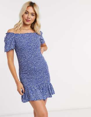 shirred mini dress