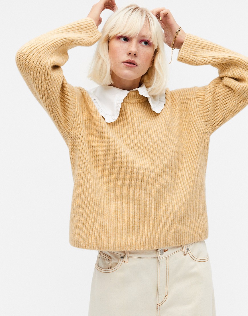 Monki Moa knit sweater in beige-Neutral