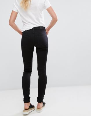 black mid waist jeans