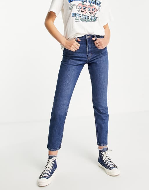 Monki – Mom-Jeans in Blau