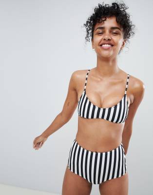 asos striped bikini