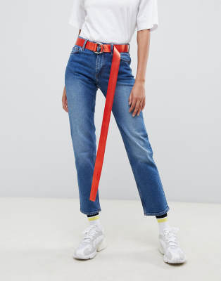 cropped straight fit jeans