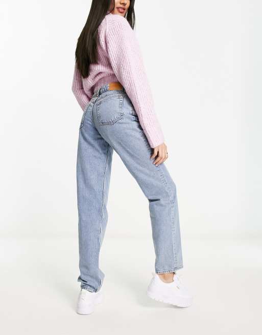 Monki – Moop – Jasnoniebieskie jeansy z prostymi nogawkami i niskim stanem, 2 z 5