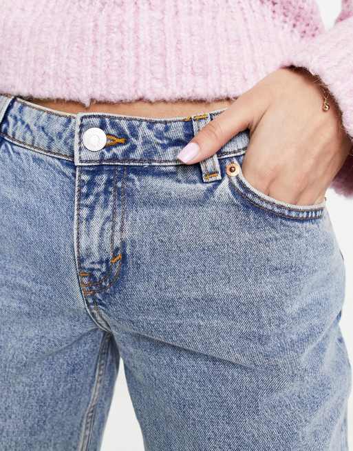 Monki – Moop – Jasnoniebieskie jeansy z prostymi nogawkami i niskim stanem, 5 z 5