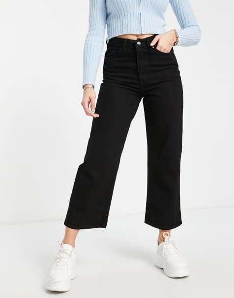 Jean noir large femme hot sale