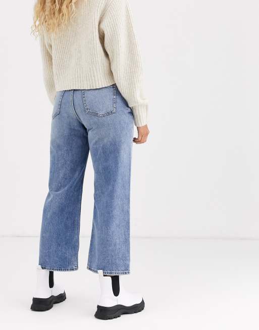 Monki - Mozik - Jeans a fondo ampio in cotone blu vintage - MBLUE, 2 di 4