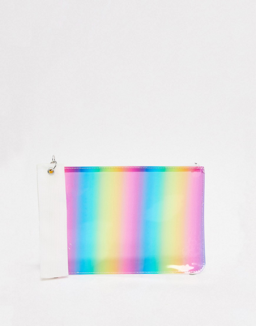 Monki multi colour stripe purse