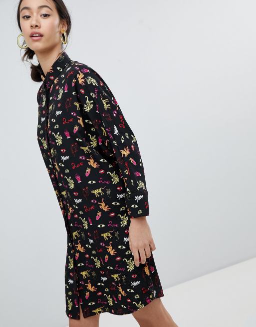 monki belted shirt dress