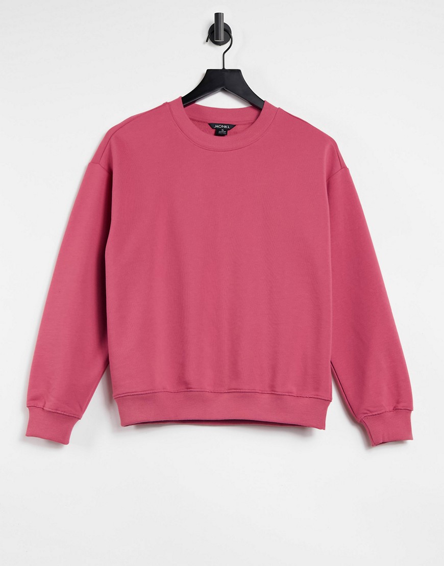 Monki Nana Organic Blend Cotton Sweatshirt In Pink-red